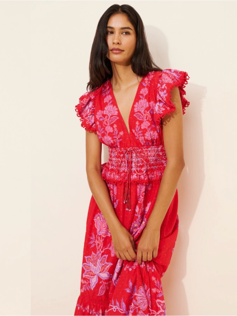 Farm Rio Shell Garden Maxi Dress